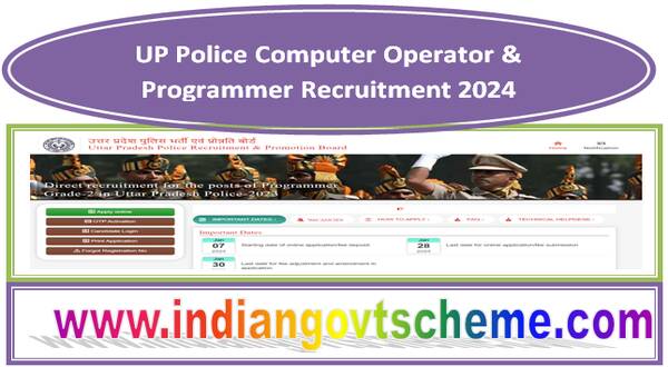 UP Police Computer Operator & Programmer Recruitment 2024