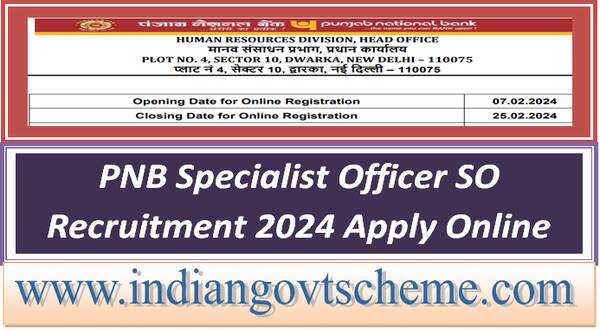 PNB Specialist Officer SO Recruitment 2024 Apply Online