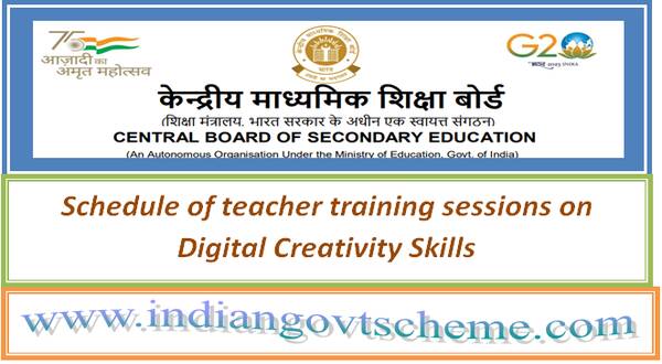 Schedule of teacher training sessions on Digital Creativity Skills