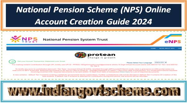 National Pension Scheme (NPS) Online Account Creation Guide 2024