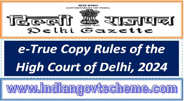 e-True Copy Rules of the High Court of Delhi, 2024