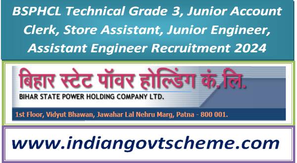 bsphcl_technical_grade_3_junior_account_clerk_store_assistant_junior_engineer_assistant_engineer_recruitment_2024