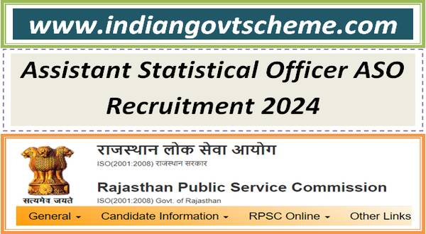 Rajasthan Public Service Commission Assistant Statistical Officer ASO Recruitment 2024