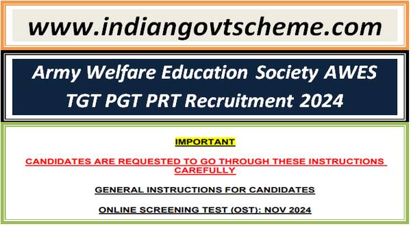 Army Welfare Education Society AWES TGT PGT PRT Recruitment 2024