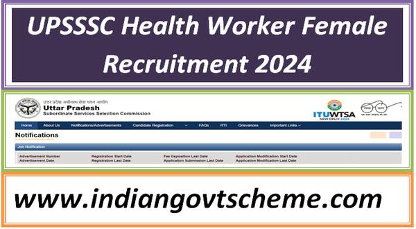 UPSSSC Health Worker Female Recruitment 2024