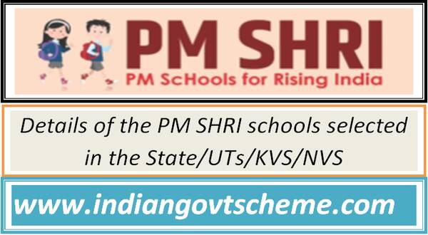 Details of the PM SHRI schools selected in the State/UTs/KVS/NVS 