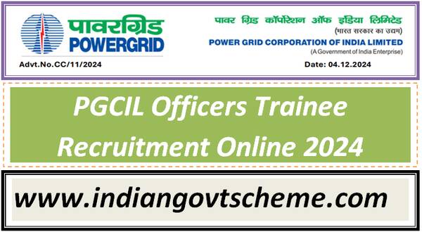 PGCIL Officers Trainee Recruitment Online 2024