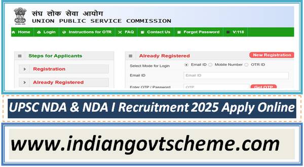 UPSC NDA & NDA I Recruitment 2025 Apply Online