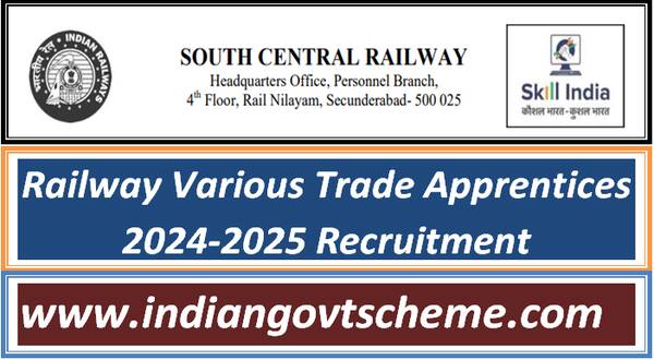 Railway Various Trade Apprentices 2024-2025 Recruitment