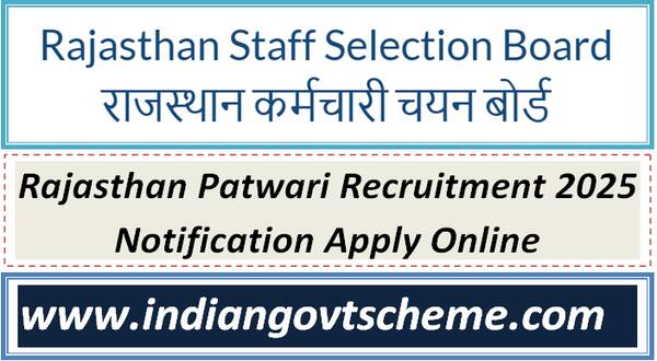 Rajasthan Patwari Recruitment 2025 Notification Apply Online